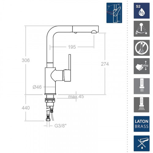 Смеситель для кухни Ramonsoler Drako 331902H1 Хром