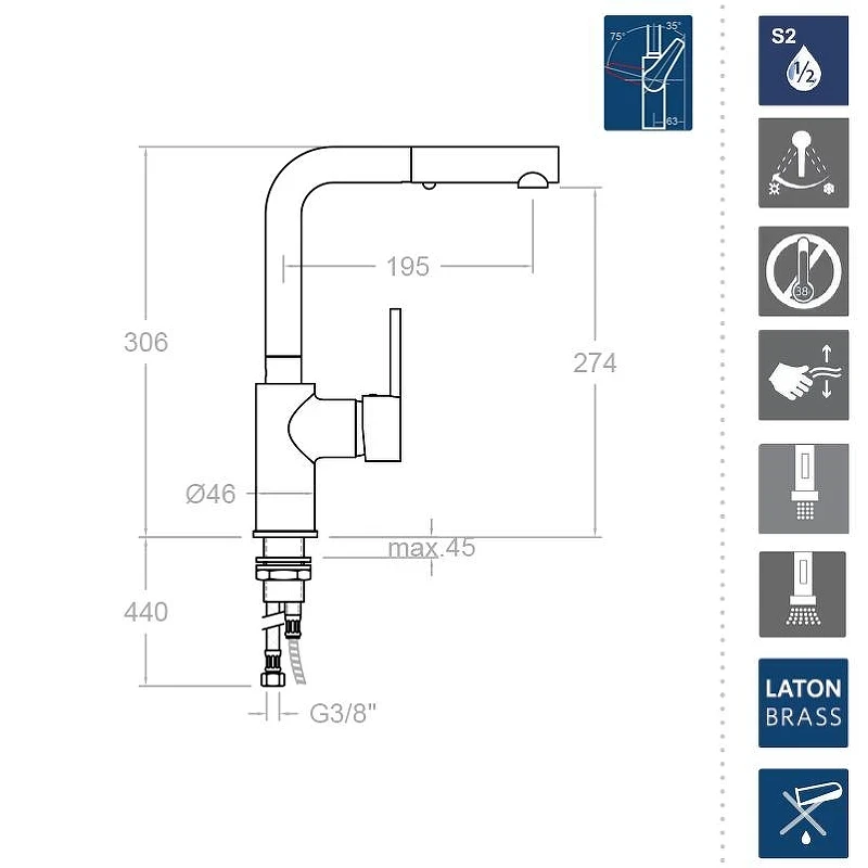 Смеситель для кухни Ramonsoler Drako 331902H1 Хром