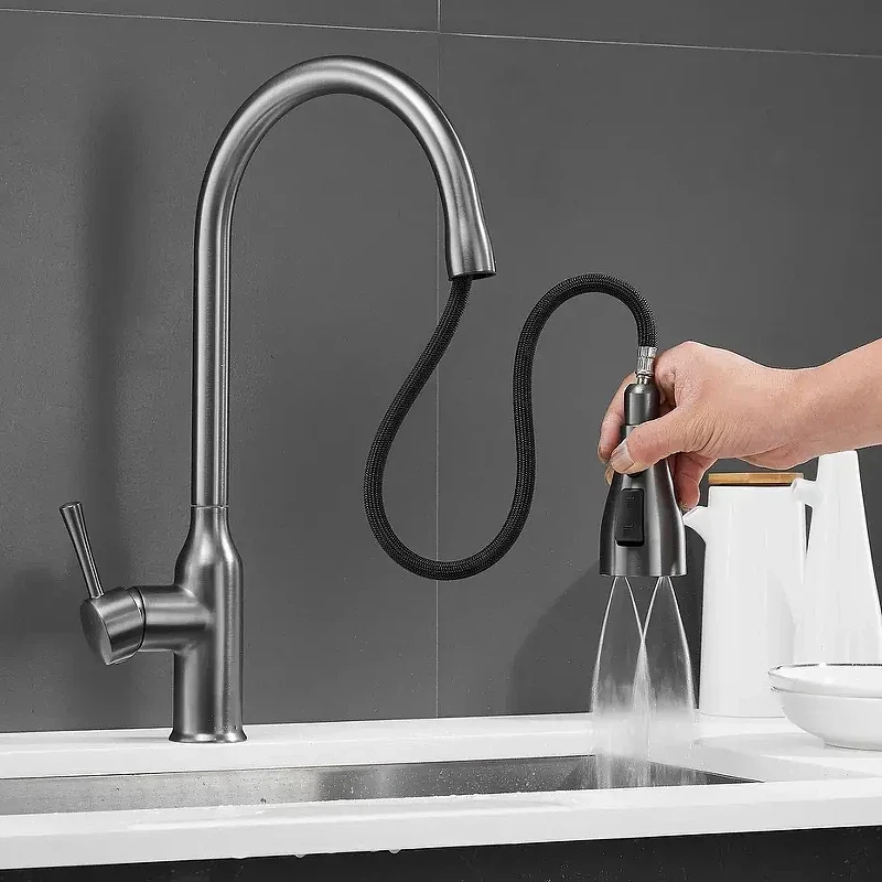 Смеситель для кухни Shevanik S163T цвет Оружейная сталь