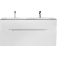 Тумба под раковину Jorno Modul 120 Mоl.01.122/P/W подвесная Белый глянец МДФ / ЛДСП