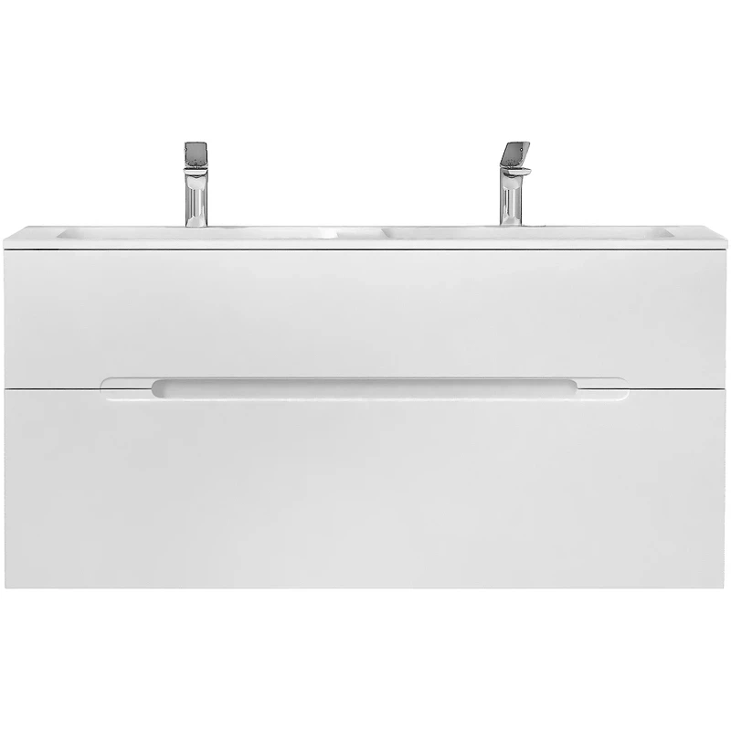 Тумба под раковину Jorno Modul 120 Mоl.01.122/P/W подвесная Белый глянец МДФ / ЛДСП