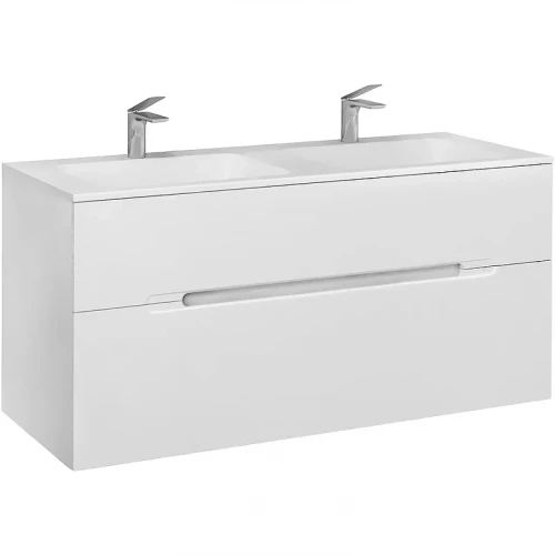 Тумба под раковину Jorno Modul 120 Mоl.01.122/P/W подвесная Белый глянец МДФ / ЛДСП