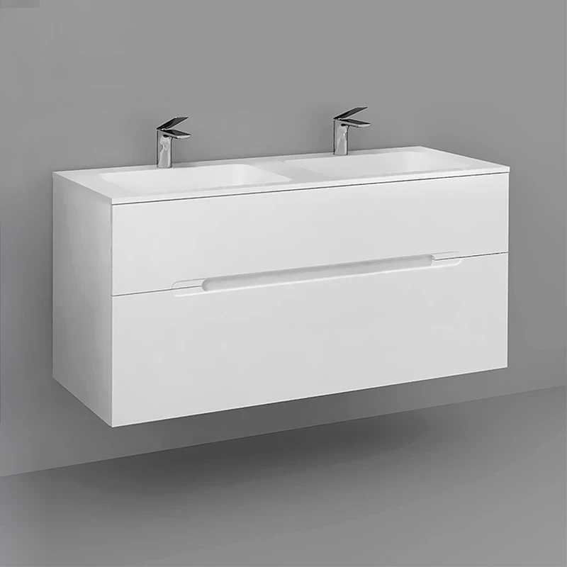 Тумба под раковину Jorno Modul 120 Mоl.01.122/P/W подвесная Белый глянец МДФ / ЛДСП