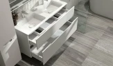 Тумба под раковину Jorno Modul 120 Mоl.01.122/P/W подвесная Белый глянец МДФ / ЛДСП