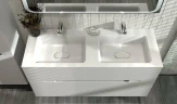 Тумба под раковину Jorno Modul 120 Mоl.01.122/P/W подвесная Белый глянец МДФ / ЛДСП