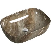 Раковина-чаша SantiLine 45 SL-7023 Темно-коричневый мрамор фаянс накладная