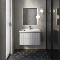 Тумба под раковину AQUAme S1 80 AQM900180WH подвесная цвет Белый глянцевый