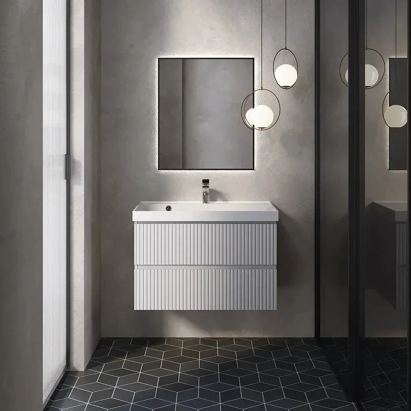 Тумба под раковину AQUAme S1 80 AQM900180WH подвесная цвет Белый глянцевый