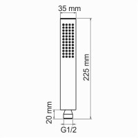 Ручной душ WasserKRAFT Glan A209 Черный глянцевый латунь