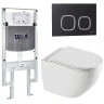 Комплект унитаза с инсталляцией WeltWasser AMBERG 497 ST + MERZBACH 043 XL GL-WT + AMBERG RD-BL 10000013771 цвет Белый глянцевый с сиденьем Микролифт и клавишей смыва цвет Черный