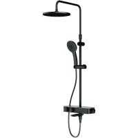 Душевая система AM.PM Inspire V2.0 F0750A522 с термостатом Черная матовая латунь на стену