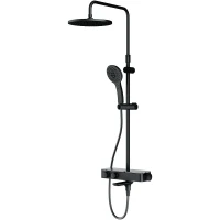 Душевая система AM.PM Inspire V2.0 F0750A522 с термостатом Черная матовая латунь на стену