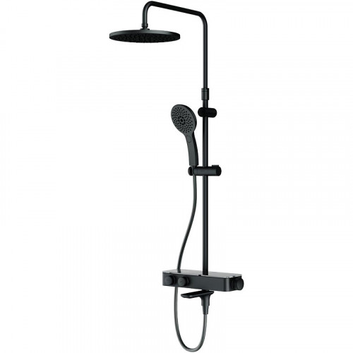 Душевая система AM.PM Inspire V2.0 F0750A522 с термостатом Черная матовая латунь на стену