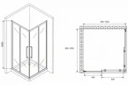 Душевой уголок Abber Schwarzer Diamant 100x100 AG02100H профиль Хром стекло прозрачное