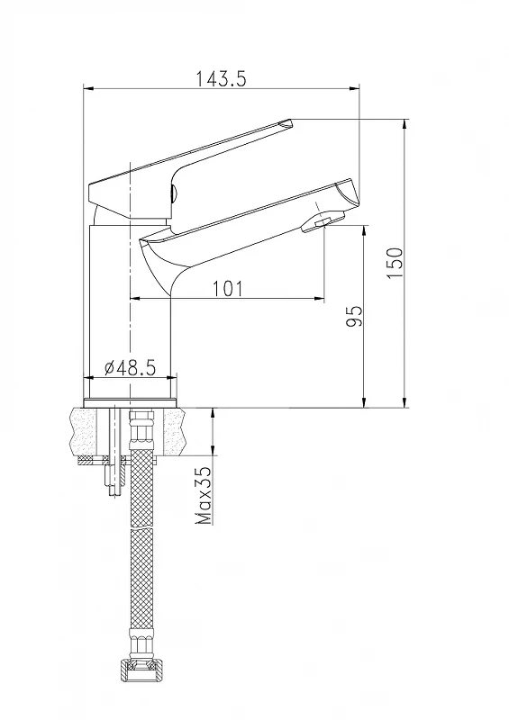Смеситель для раковины Cersanit Flavis 63034 Хром латунь