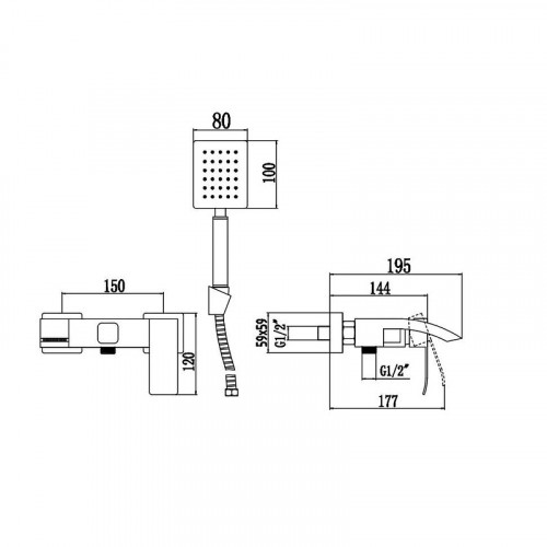 Смеситель для ванны Fmark FS8624-1 цвет Сатин