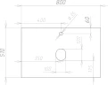 Комплект мебели для ванной DIWO Элиста 80 555065 подвесной цвет Белый мрамор