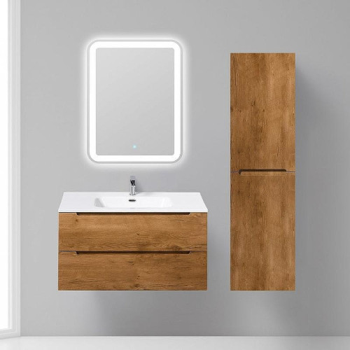 Тумба с раковиной BelBagno Etna 90 ETNA-900-2C-SO-RN-P+90 BB900ETL подвесная Rovere Nature