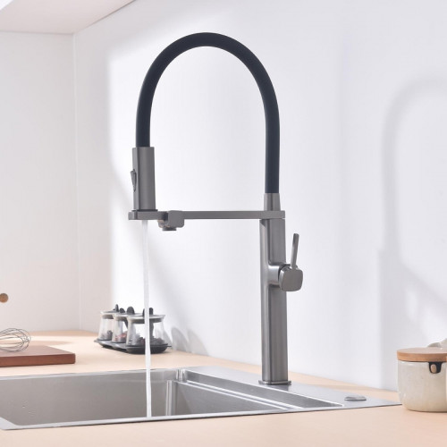 Смеситель для кухни Vincea VKF-119GM цвет Вороненая сталь