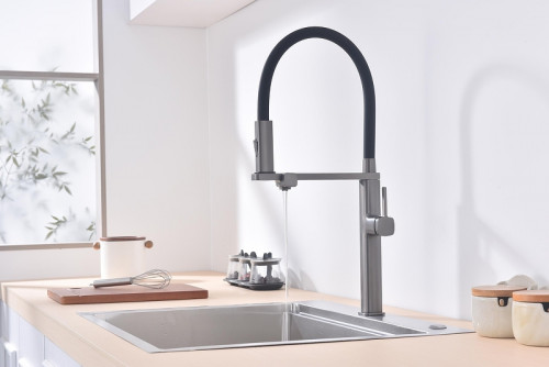 Смеситель для кухни Vincea VKF-119GM цвет Вороненая сталь