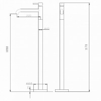 Смеситель для раковины Abber Wasser Kreis AF8140B Черный матовый латунь на пол