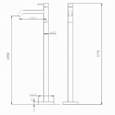 Смеситель для раковины Abber Wasser Kreis AF8140B Черный матовый латунь на пол