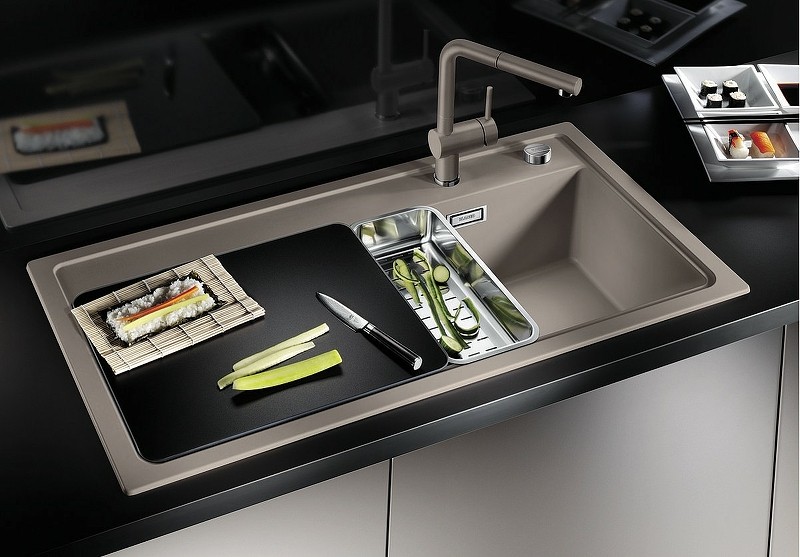 Смеситель для кухни Blanco Linus-S Silgranit 517621 Серый беж латунь