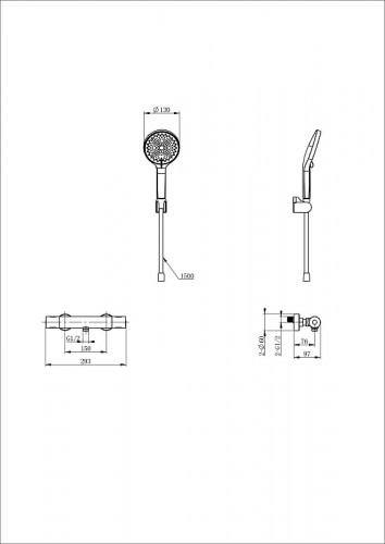 Смеситель для душа Wonzon & Woghand Inn WW-B3013-A-BGG с термостатом цвет Темный графит