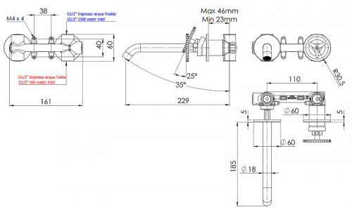 Смеситель для раковины Remer Chrono CH15PL цвет Хром