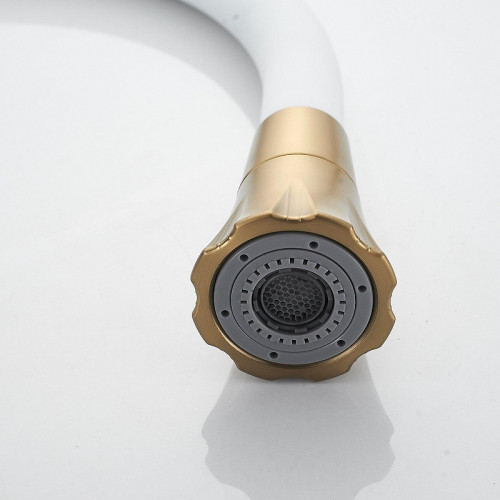 Смеситель для кухни Raffine F303G-1 цвет Золотой сатин Белый