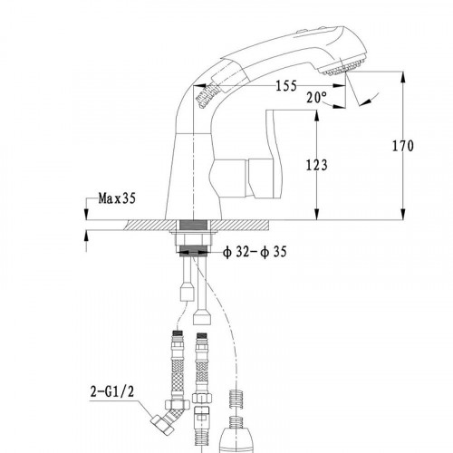 Смеситель для кухни GranFest 3773 цвет Серый