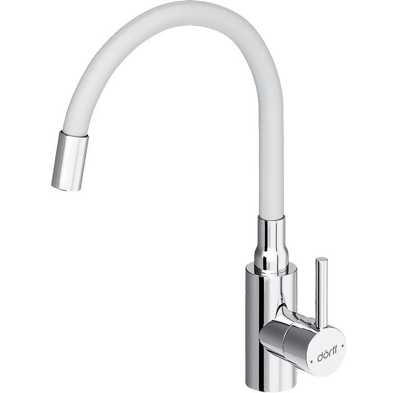 Смеситель для кухни Dorff Logic D3007633 Хром Белый нержавеющая сталь
