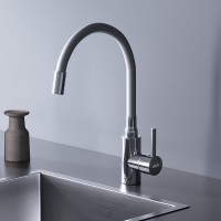 Смеситель для кухни Dorff Logic D3007633 Хром Белый нержавеющая сталь однорычажный