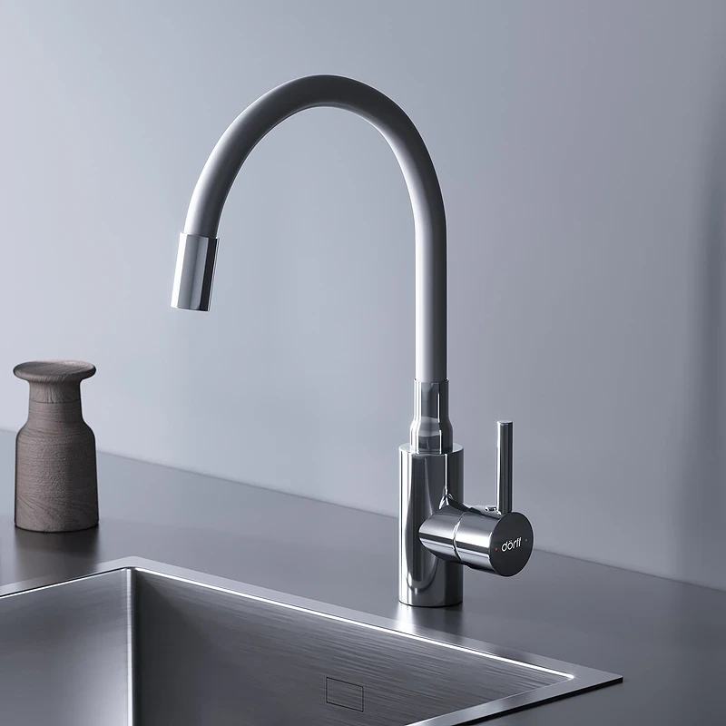 Смеситель для кухни Dorff Logic D3007633 Хром Белый нержавеющая сталь