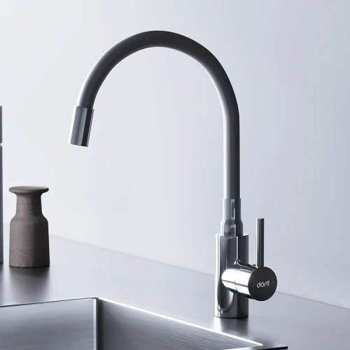 Смеситель для кухни Dorff Logic D3007633 Хром Белый нержавеющая сталь