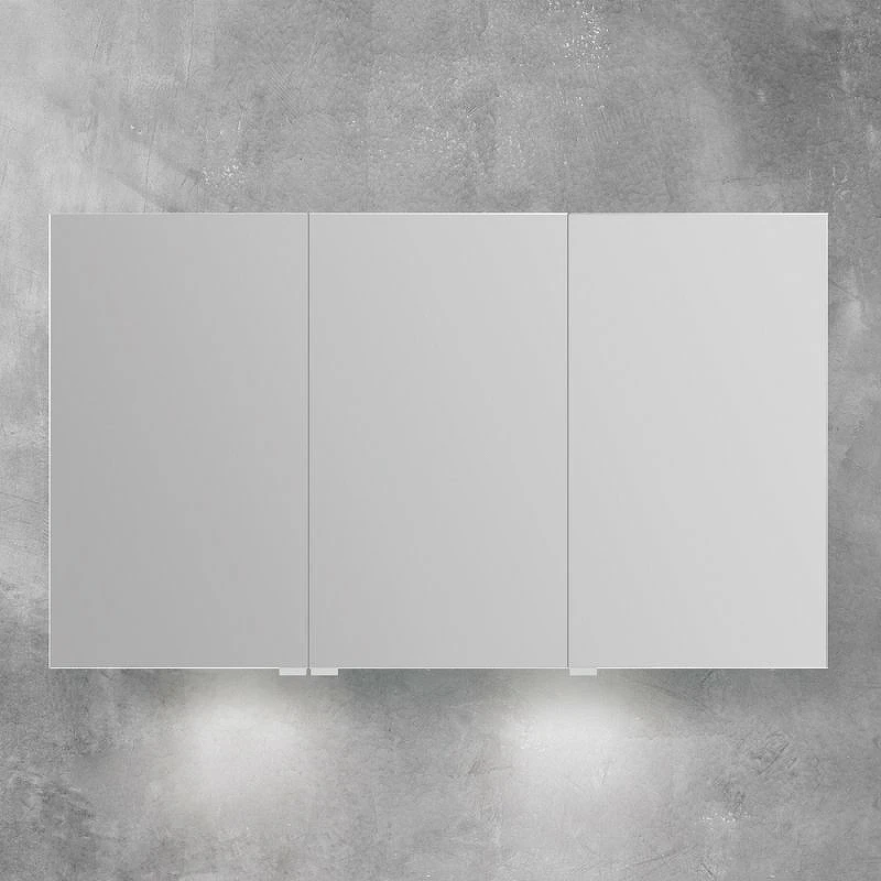 Зеркальный шкаф BelBagno 120 SPC-3A-DL-BL-1200 с подсветкой Сатин стекло