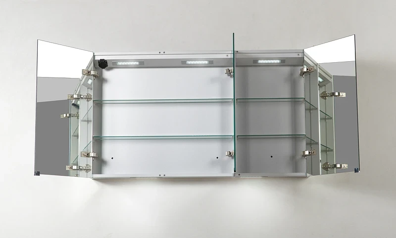 Зеркальный шкаф BelBagno 120 SPC-3A-DL-BL-1200 с подсветкой Сатин стекло