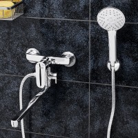 Смеситель для ванны WasserKRAFT Vils 5602L универсальный Хром латунь на стену