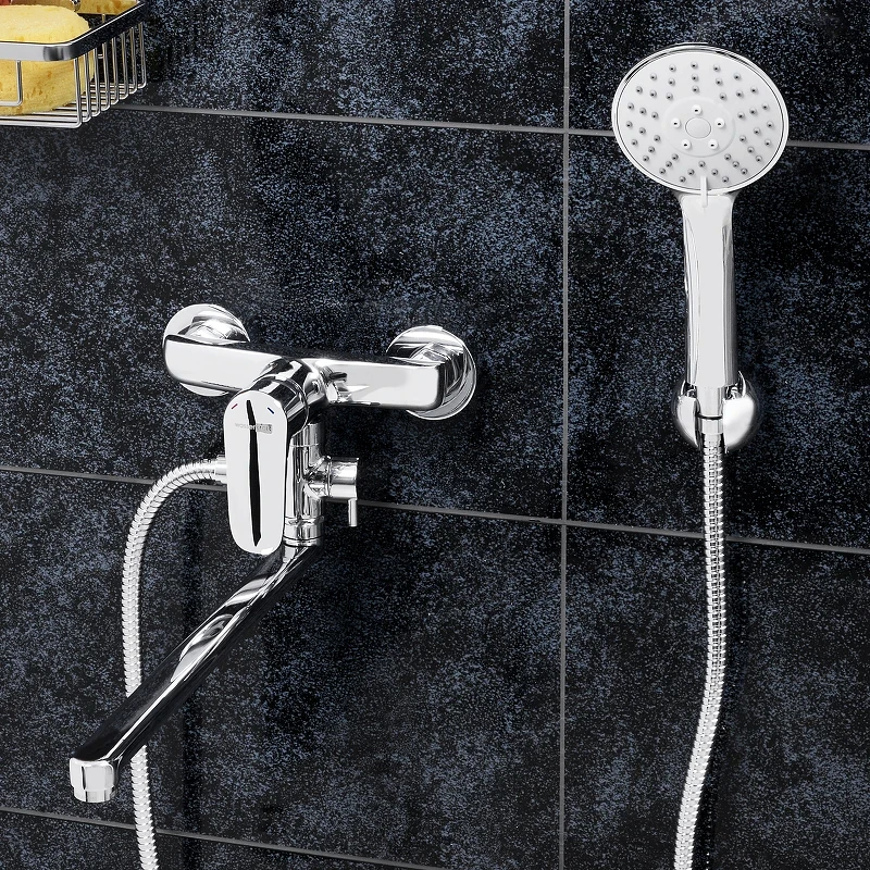 Смеситель для ванны WasserKRAFT Vils 5602L универсальный Хром латунь на стену