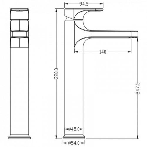 Смеситель для раковины Boheme Spectre 452-G Золото латунь