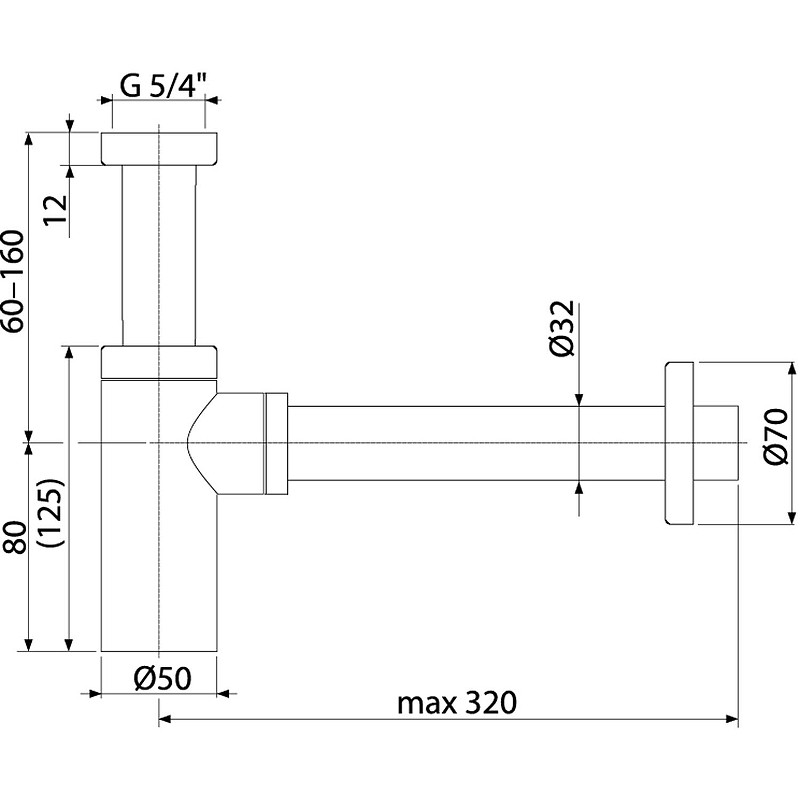 Сифон для раковины Alcaplast Design A400ANTIC Бронза