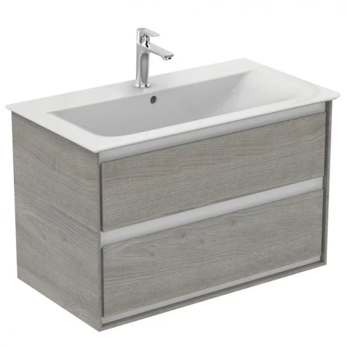 Тумба под раковину Ideal Standard Connect Air 80 E0819PS подвесная цвет Wood Light Grey + Matt White (Светло-серое дерево + Белый матовый)