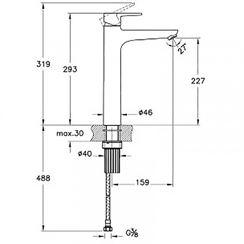 Смеситель для раковины Vitra Flow Soft A4301036EXP Черный матовый латунь