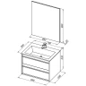 Комплект мебели для ванной Aquanet Lino 70 271953 подвесной Белый матовый МДФ / ЛДСП