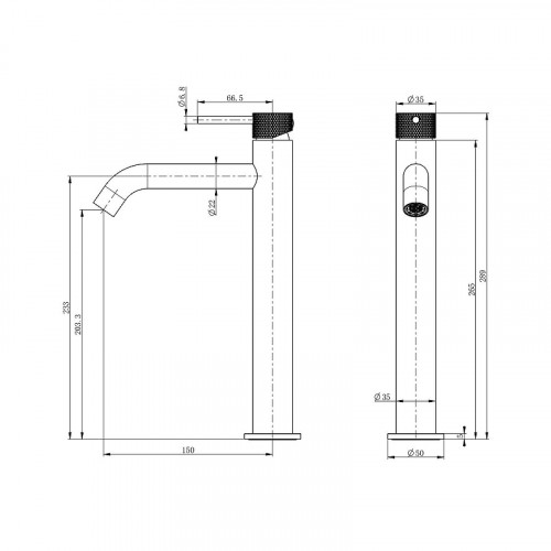 Смеситель для раковины Wonzon & Woghand WW-H1062-BG цвет Брашированное золото