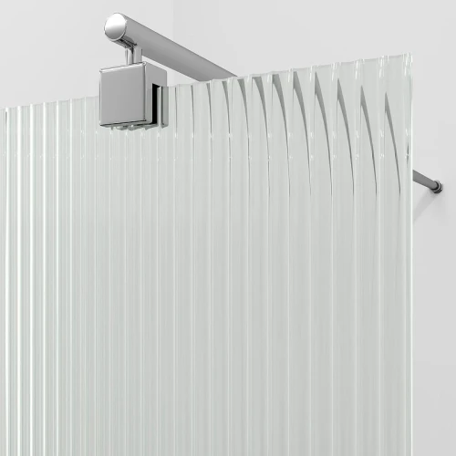 Душевая перегородка WasserKRAFT Rur 120 30W40-FL профиль цвет Хром стекло рифленое