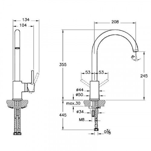Смеситель для кухни Vitra Minimax S A4209136EXP Черный матовый