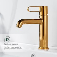 Смеситель для раковины Splenka S03.10.23 Золото латунь