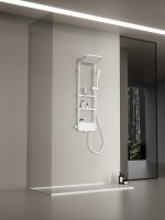 Душевая система AQUAme AQM8003W с термостатом Белая матовая латунь на стену