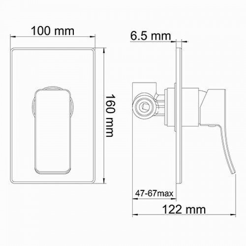 Смеситель для душа WasserKRAFT Aller 10651W Белый Хром латунь встраиваемый